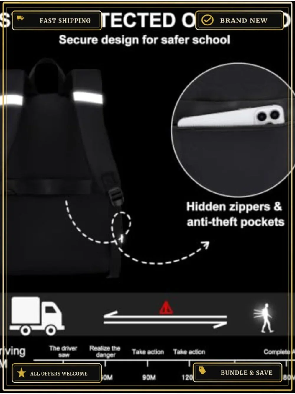 School Backpack for Teen Girls College Students 15.6 Inch Laptop Anti-Theft